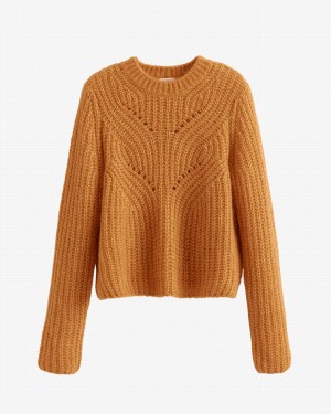 Cuyana Alpaca Wool Crewneck Women's Sweaters Yellow | KAA6896QW