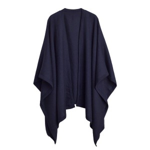 Cuyana Baby Alpaca Square Edge Cape Women's Sweaters Navy | PGO2359JH