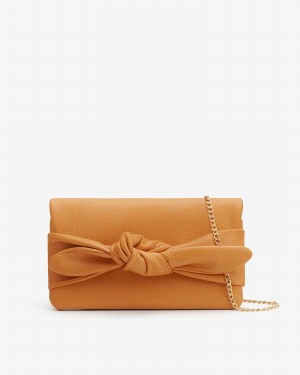 Cuyana Bow Women's Clutch Bags Yellow | XOA3845HY