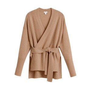 Cuyana Cashmere Soft Wrap Women's Sweaters Brown | TKJ6419ZD