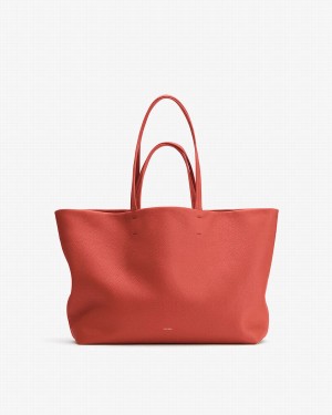 Cuyana Classic Easy Women's Tote Bags Dark Coral | VHD8256UC