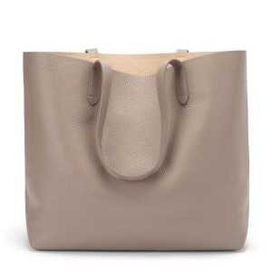 Cuyana Classic Structured Leather Women's Tote Bags Grey Pink | FCQ3791JI