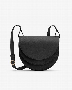 Cuyana Double Moon Women's Saddle Bags Black | HTB9138SN