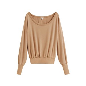 Cuyana French Terry Boatneck Women's Sweatshirts Brown | ZYI2679OK