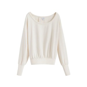 Cuyana French Terry Boatneck Women's Sweatshirts White | DQY9349RF