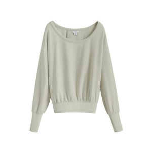 Cuyana French Terry Boatneck Women's Sweatshirts Green | NIM4634IK