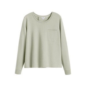 Cuyana French Terry Pleat-Back Women's Sweatshirts Green | EUK625KA