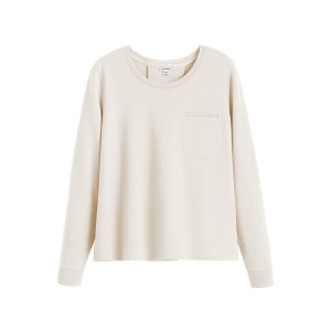 Cuyana French Terry Pleat-Back Women's Sweatshirts White | BVU2538MM