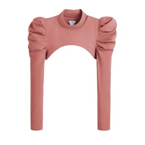 Cuyana French Terry Puff Sleevelette Women's T Shirts Pink | QCG589LU