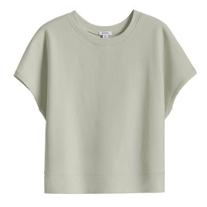 Cuyana French Terry Short Sleeve Women's Sweatshirts Green | OJM8239JX