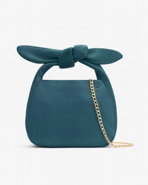 Cuyana Mini Bow Women's Shoulder Bags Blue | YYM3764TY