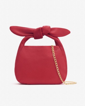 Cuyana Mini Bow Women's Shoulder Bags Rose Red | MYV8075MJ