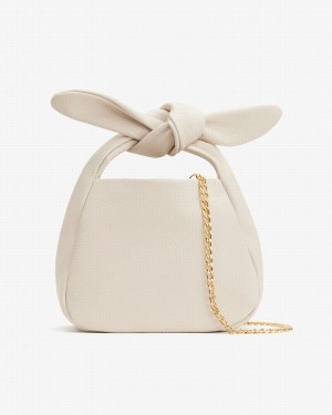 Cuyana Mini Bow Women's Shoulder Bags White | UAQ176LG