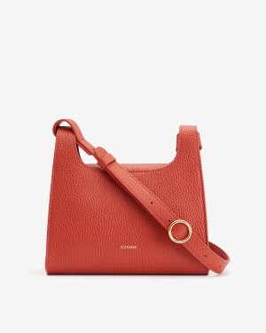 Cuyana Mini Double Loop Women's Shoulder Bags Dark Coral | YVR7193TV