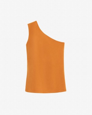 Cuyana One Shoulder Top Women's Tanks Yellow | YHS8437DW