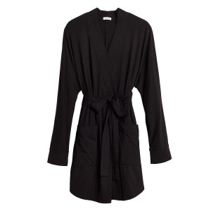 Cuyana Organic Pima Women's Robe Black | ZZS477EU