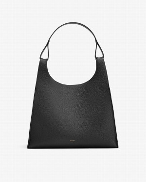 Cuyana Oversized Double Loop Women's Shoulder Bags Black | DIC9355JW