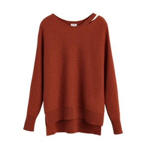 Cuyana Recycled Cashmere Split-Neck Women's Sweaters Dark Orange | KYE2793EY