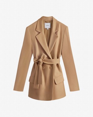 Cuyana Relaxed Women's Blazers Brown | CHK5773TM