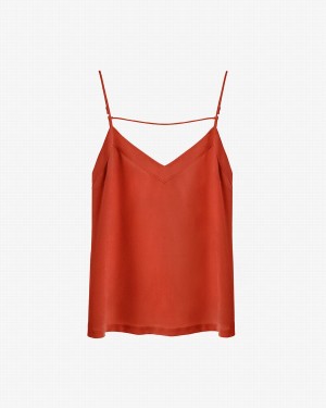 Cuyana Silk Cami Women's Tanks Orange | BNG8379CM