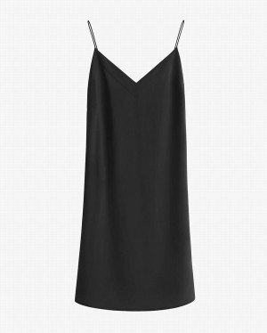 Cuyana Silk Short Slip Women's Dress Black | MIL4046SL