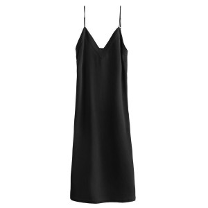 Cuyana Silk Slip Women's Dress Black | JVQ6412GT