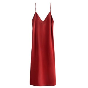 Cuyana Silk Slip Women's Dress Red | NNU3146MQ