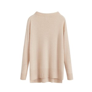 Cuyana Single-Origin Cashmere Funnel Neck Women's Sweaters Beige | MLQ8859LF