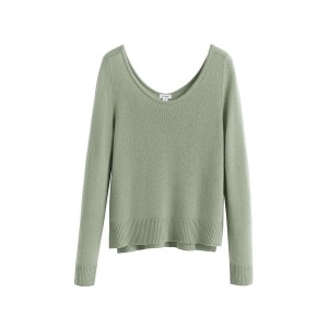 Cuyana Single-Origin Cashmere Scoop Neck Women's Sweaters Green | PDR2356KC