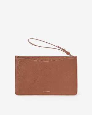 Cuyana Slim Wristlet Women's Wallets Brown | VXI6035RW