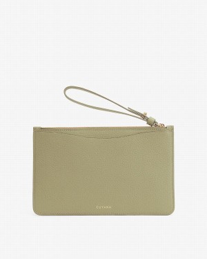 Cuyana Slim Wristlet Women's Wallets Green | LOR4845BM