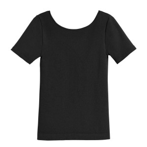 Cuyana Stretch Scoop Neck Tee Women's T Shirts Black | XGN3973KS