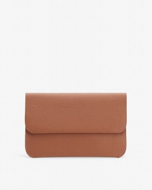 Cuyana System Flap Women's Clutch Bags Brown | GKQ9590BC