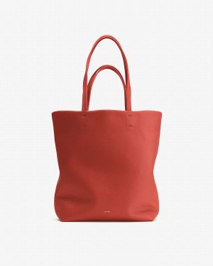 Cuyana Tall Easy Women's Tote Bags Dark Coral | XUA6496US