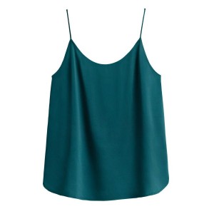 Cuyana Washable Charmeuse Cross-Back Cami Women's Tanks Blue | PXV3698EP