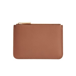 Cuyana Zero Waste Slim Leather Women's Pouches Brown | VJS8231KM