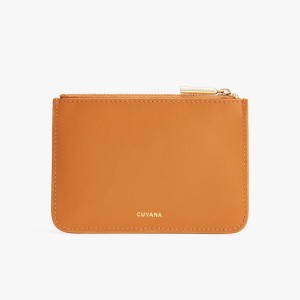 Cuyana Zero Waste Slim Leather Women's Pouches Yellow | ZMT7311XW