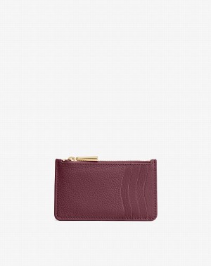 Cuyana Zip Women's Cardholders Burgundy | FTL6547FM