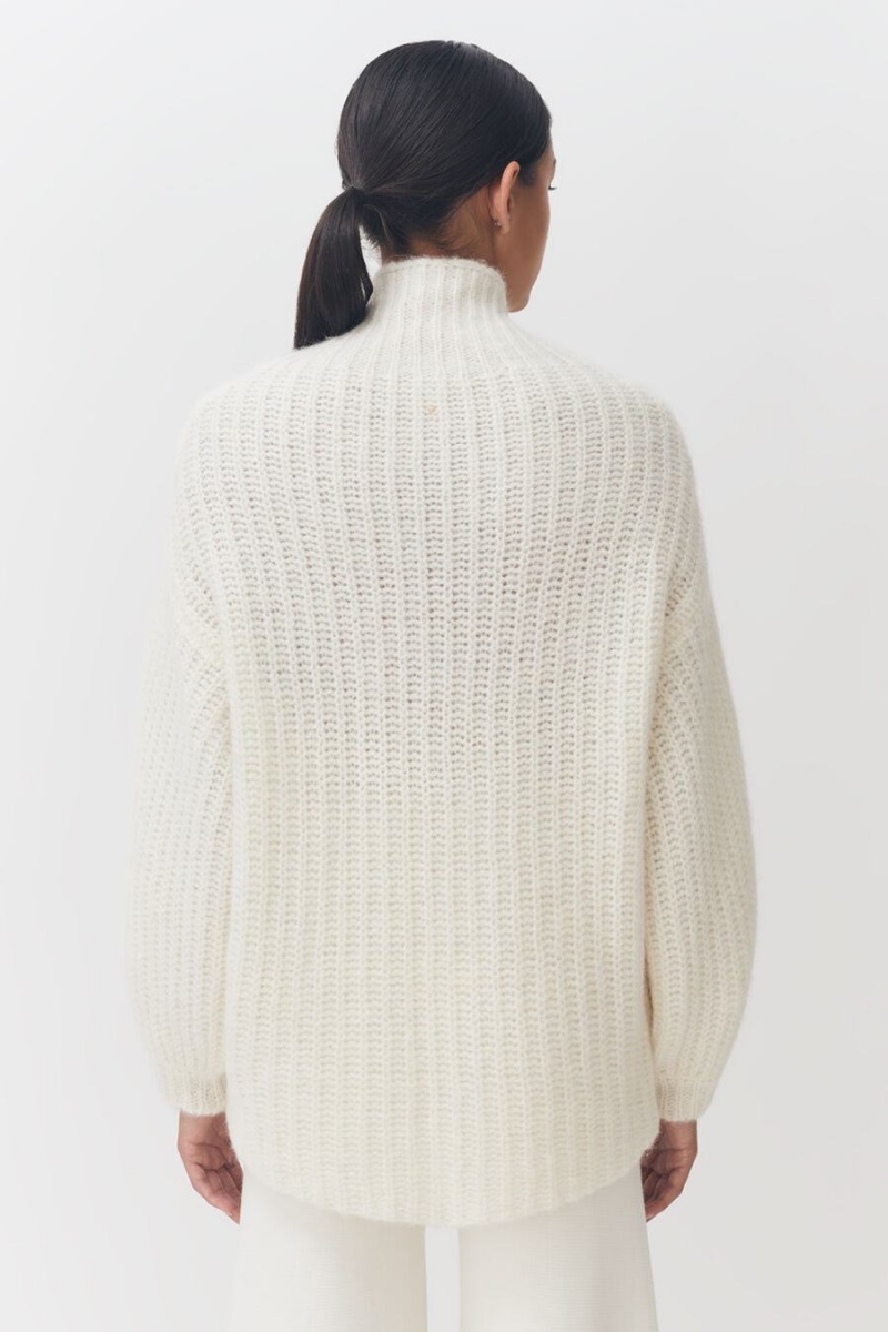 Cuyana Alpaca Wool Turtleneck Women's Sweaters White | LBC5687BY