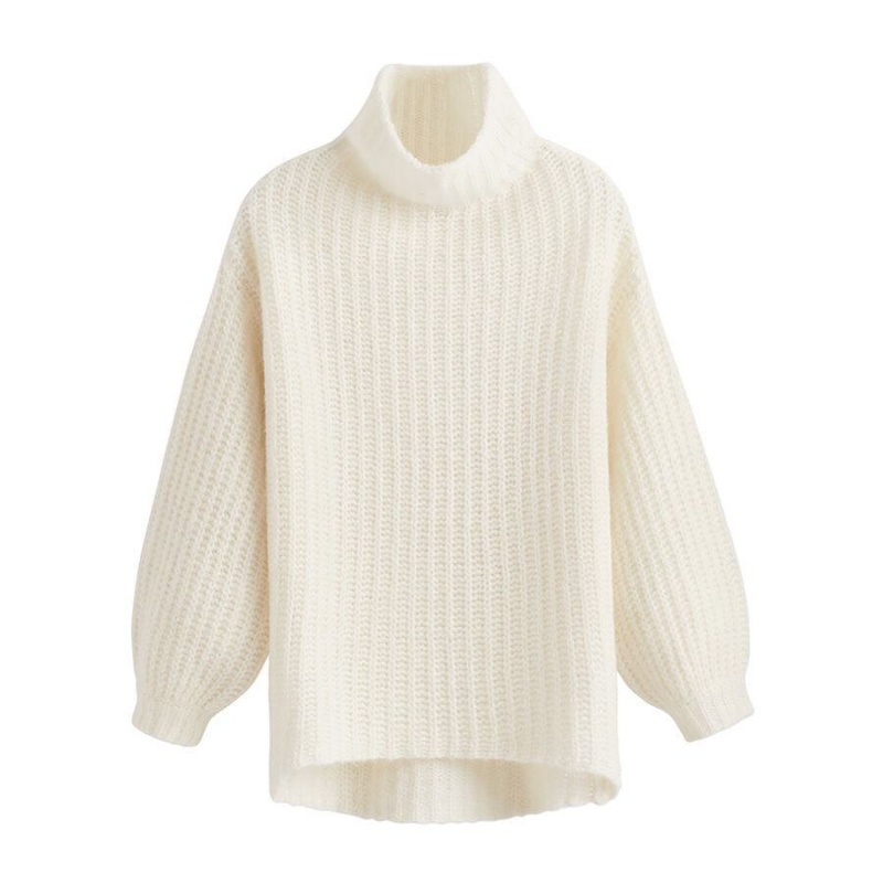 Cuyana Alpaca Wool Turtleneck Women\'s Sweaters White | LBC5687BY