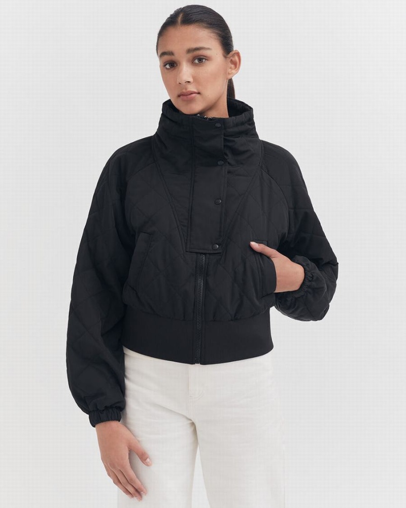 Cuyana Balloon Sleeve Light Puffer Women's Down Jackets Black | TAB6331QD