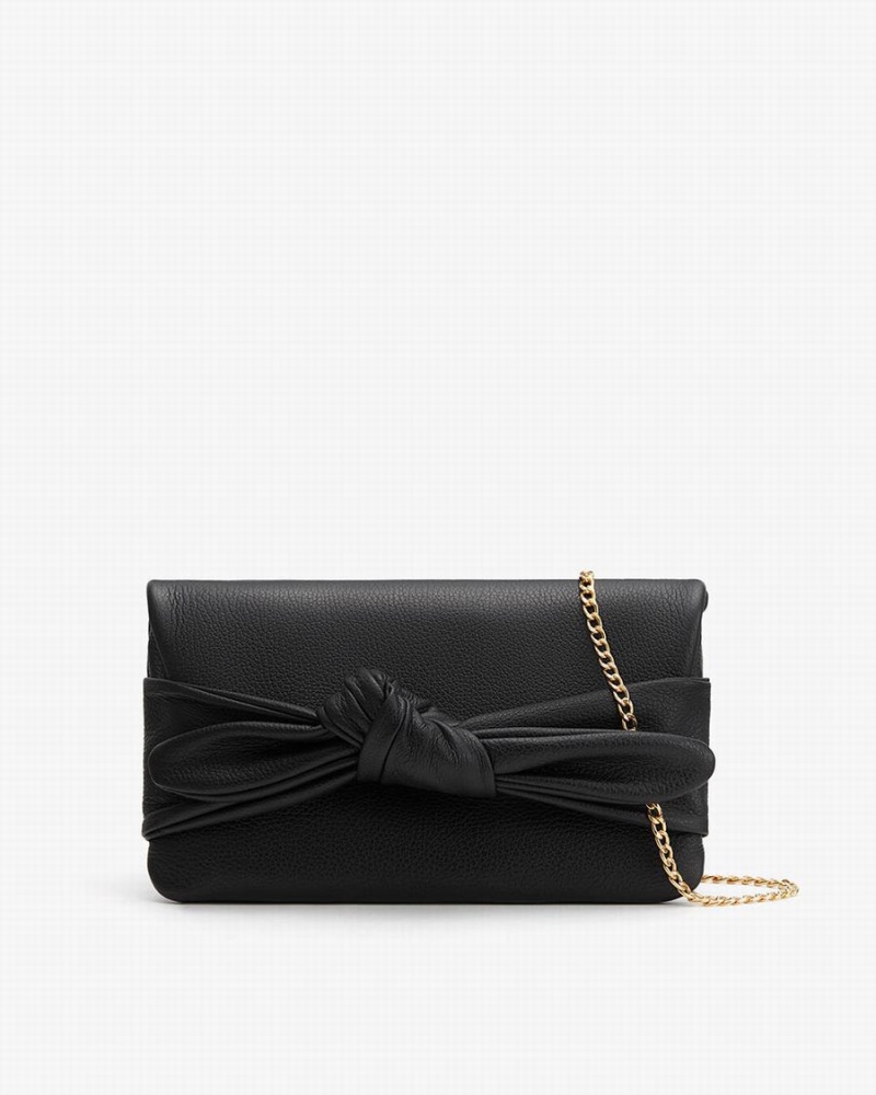 Cuyana Bow Women\'s Clutch Bags Black | FTN5885CQ