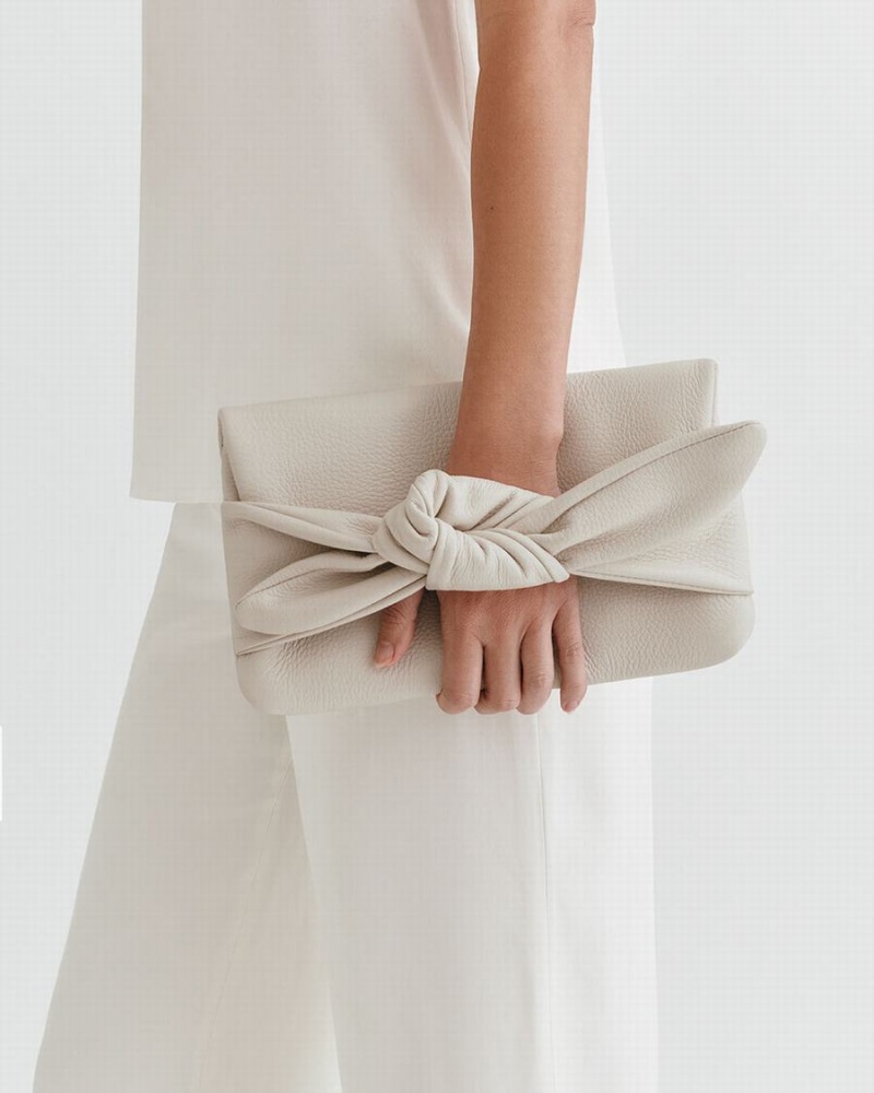 Cuyana Bow Women's Clutch Bags White | HBG8259OD