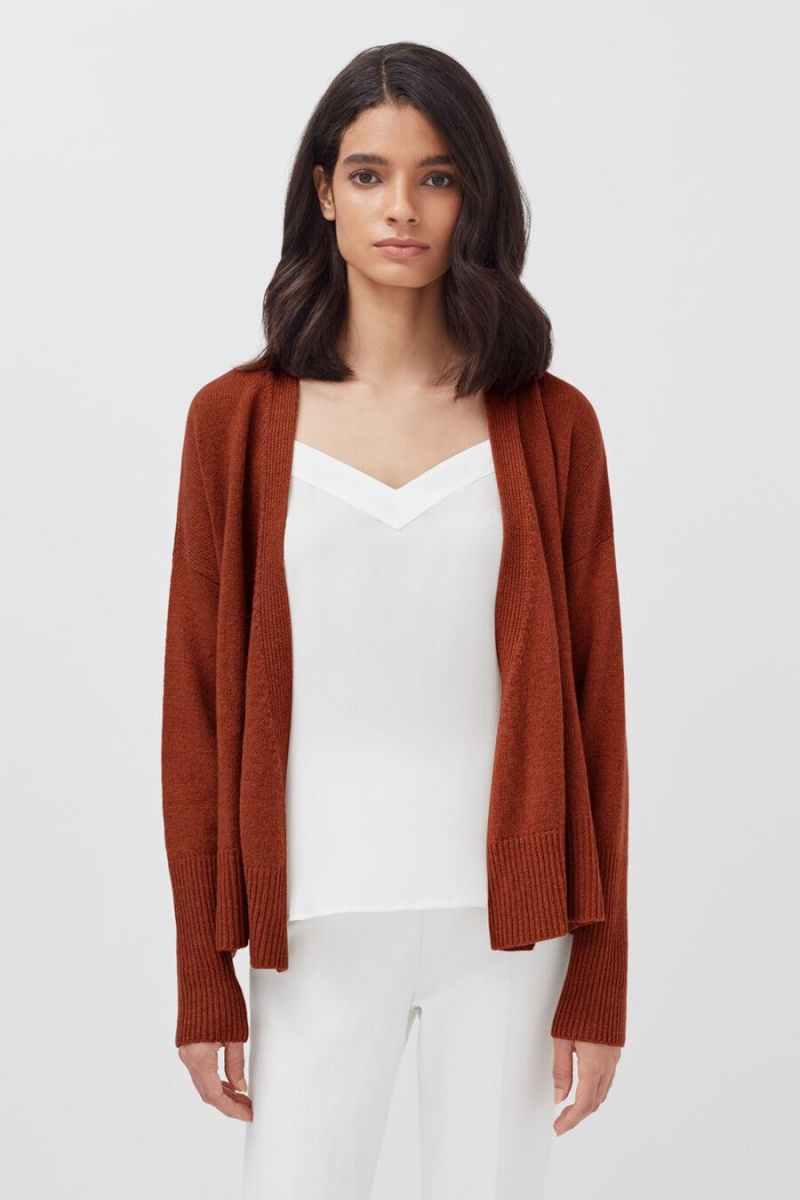 Cuyana Cashmere Soft Wrap Women's Sweaters Dark Orange | MTX1230CM