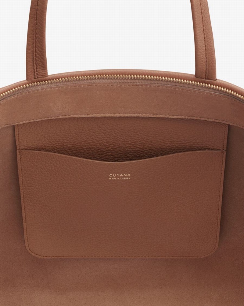 Cuyana Classic Easy Zipper Women's Tote Bags Brown | DKN225QH