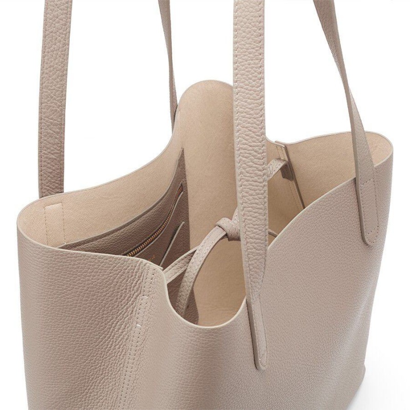 Cuyana Classic Structured Leather Women's Tote Bags Grey Pink | FCQ3791JI