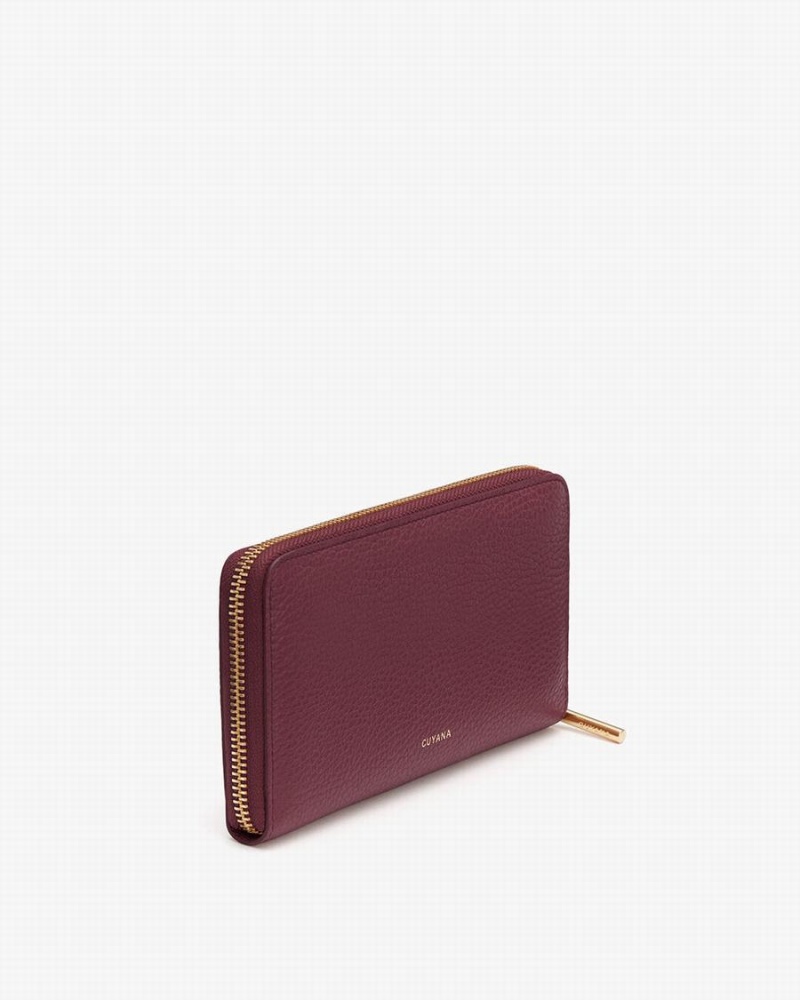 Cuyana Classic Zip Around Women's Wallets Burgundy Pink | CFQ6046RL