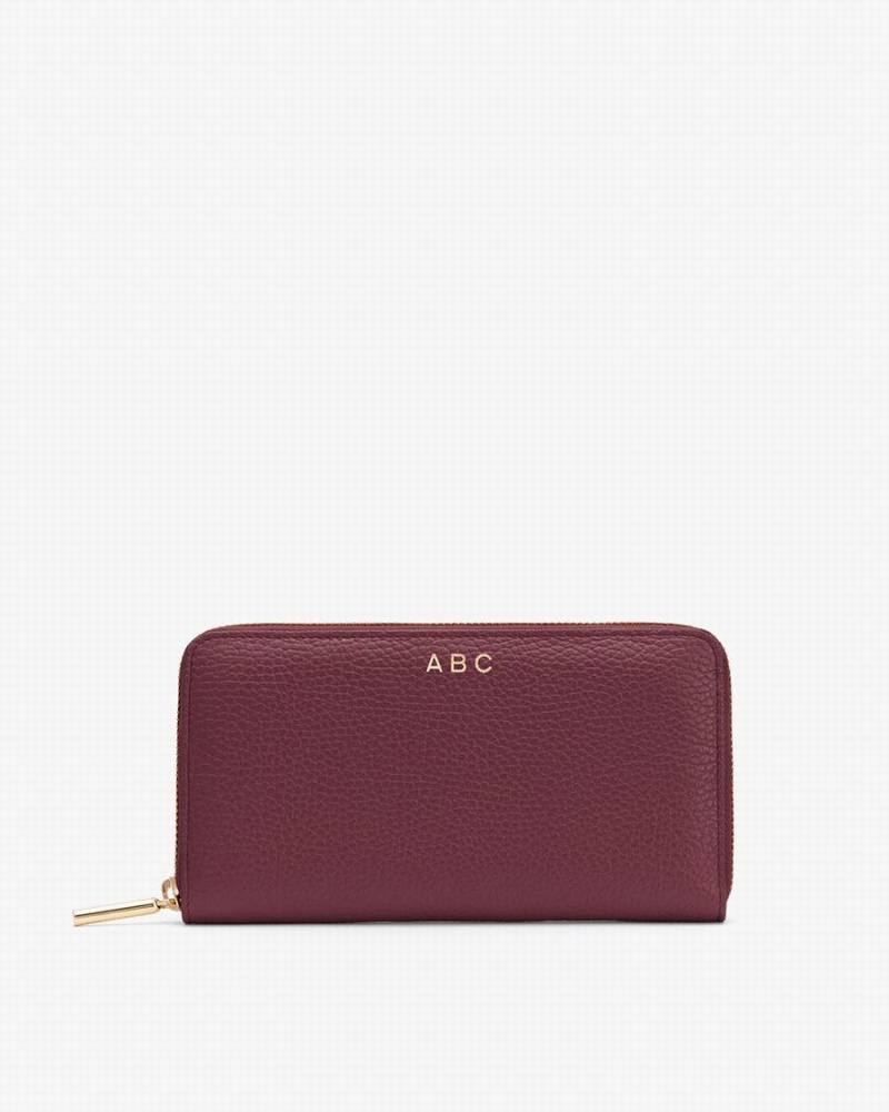 Cuyana Classic Zip Around Women's Wallets Burgundy Pink | CFQ6046RL