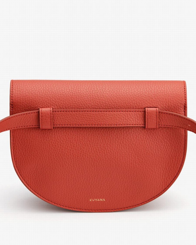 Cuyana Double Moon Women's Belt Bags Dark Coral | ELU6646KG