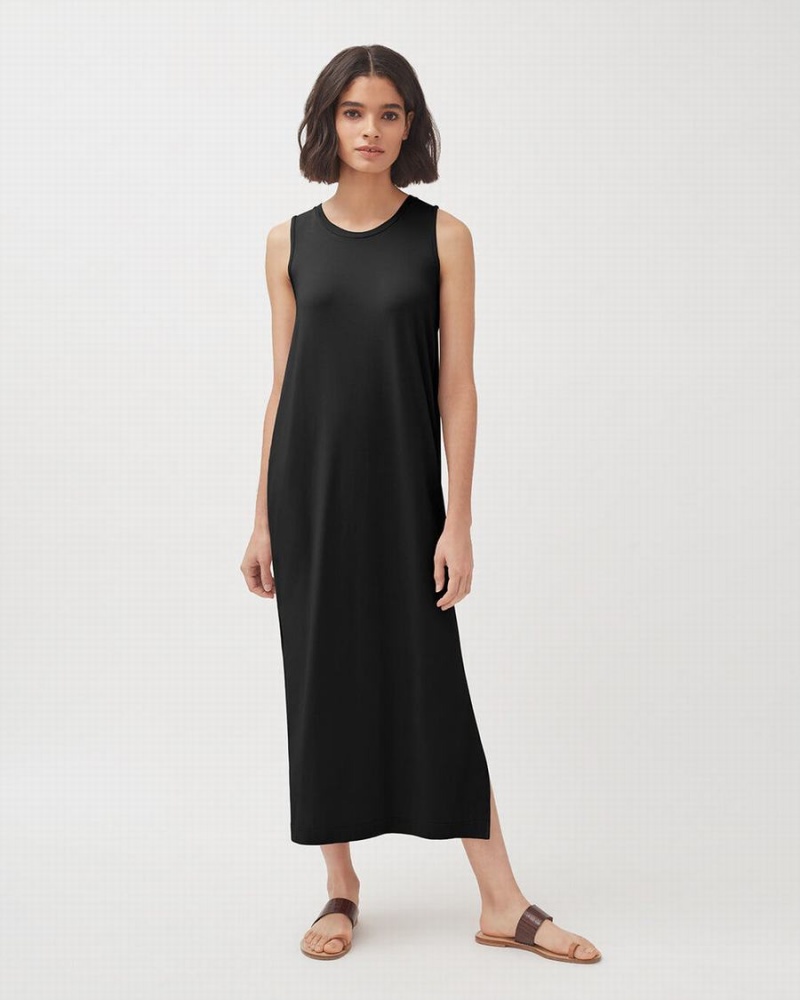 Cuyana Drape-Back Women's Dress Black | NSE2562GG